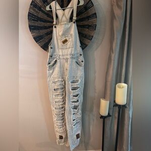 Kozmic blues distressed overalls size 34 L